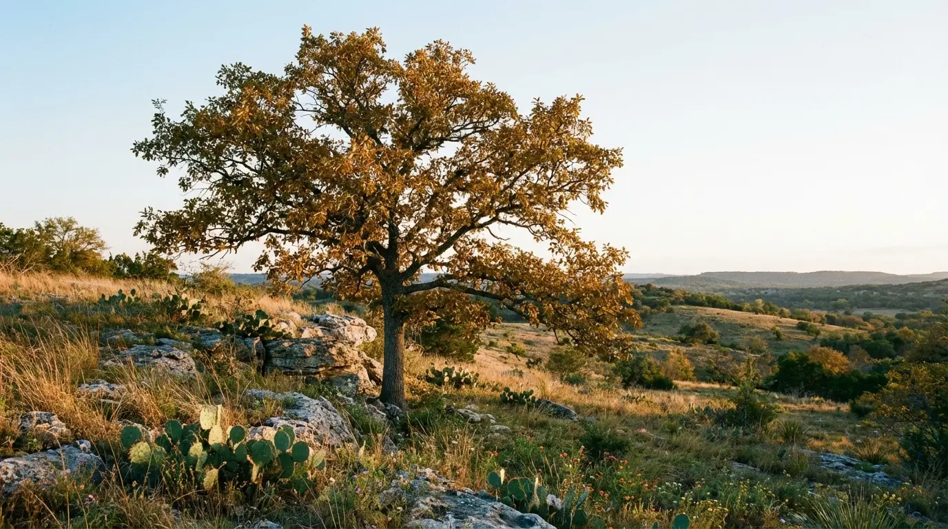 Chinquapin Oak tree in a San Antonio landscape