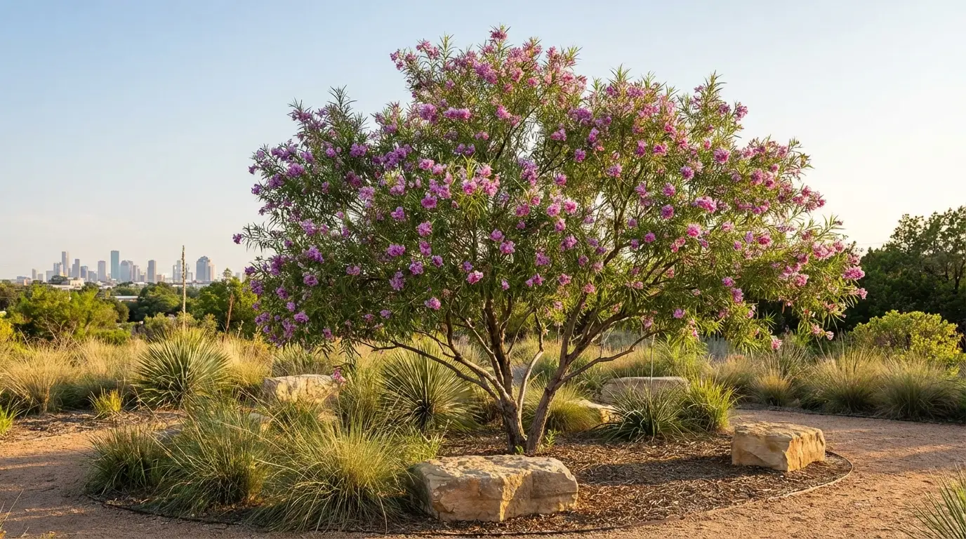 Desert Willow tree in a San Antonio landscape