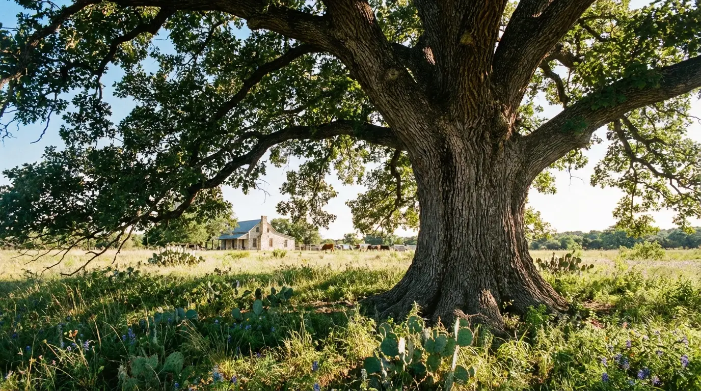 Burr Oak tree in a San Antonio landscape
