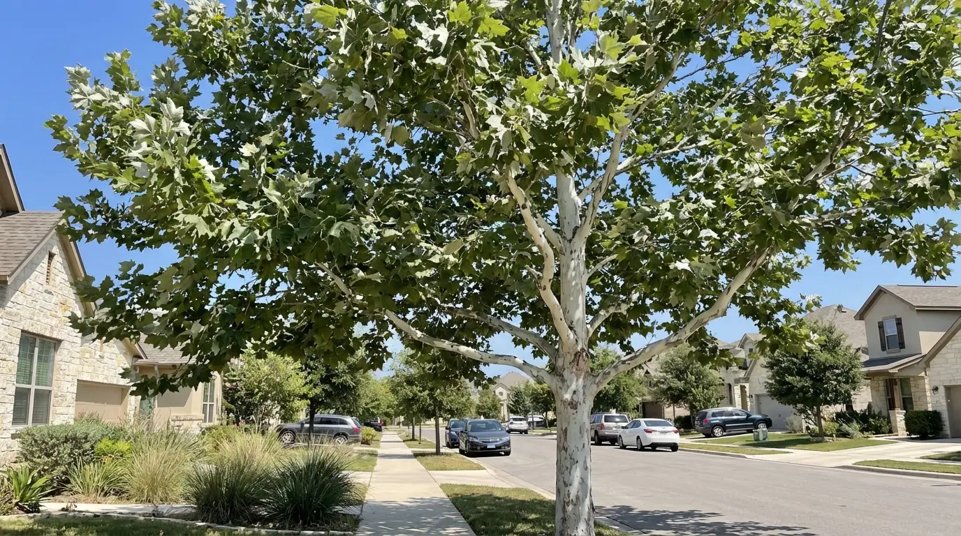Mexican Sycamore tree in a San Antonio landscape
