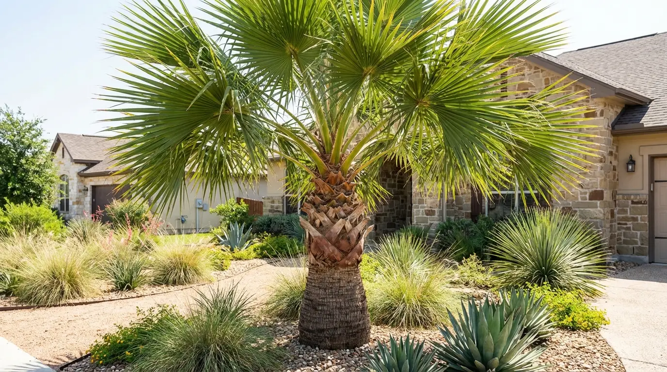 Sabal Palm tree in a San Antonio landscape