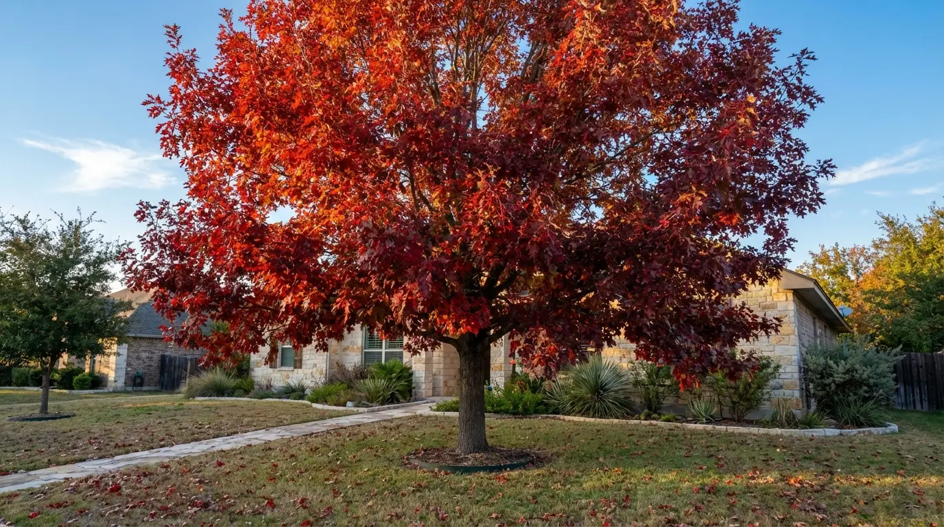 Texas Red Oak tree in a San Antonio landscape