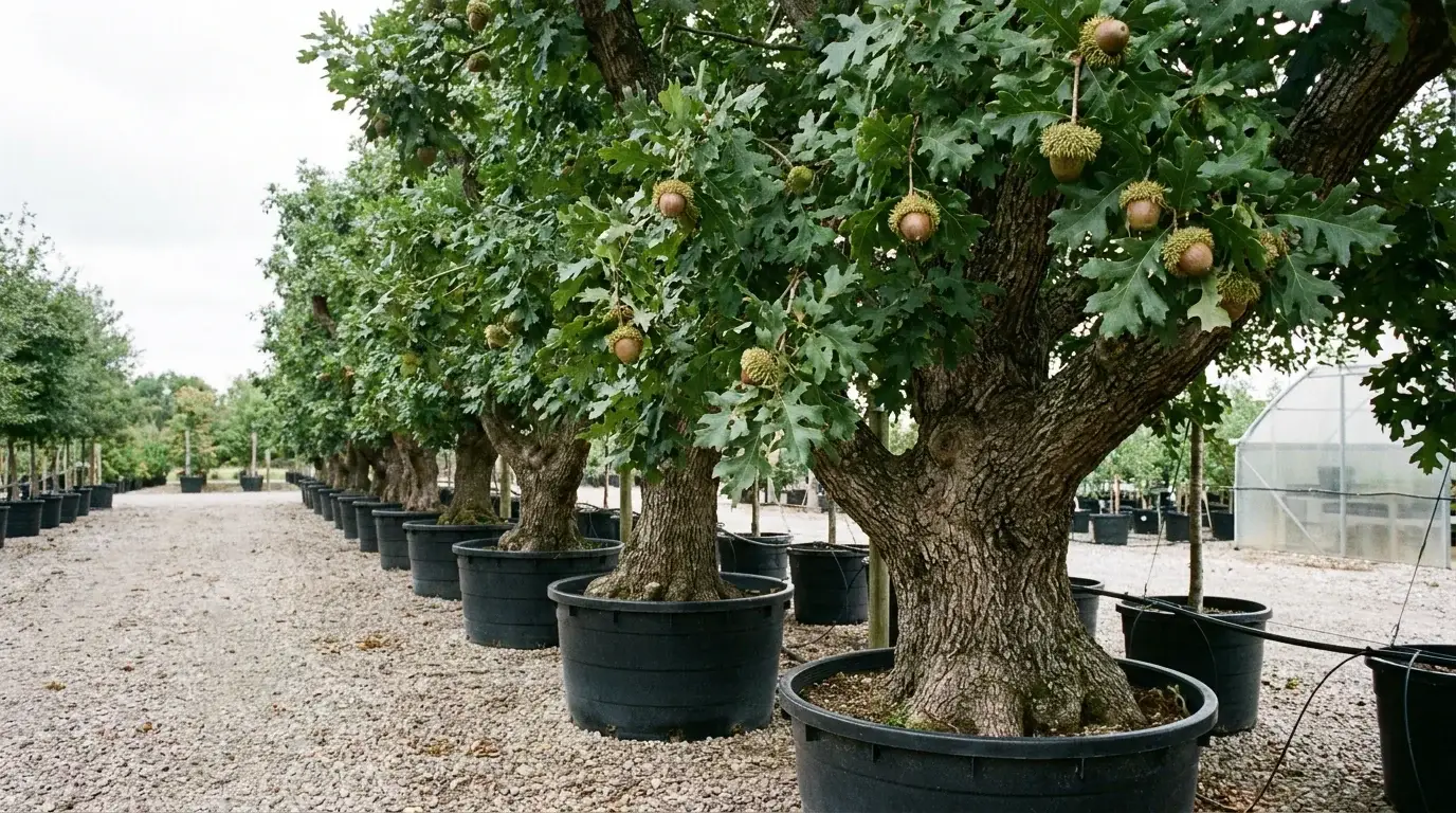 Burr Oak growing at Alfaro Trees nursery