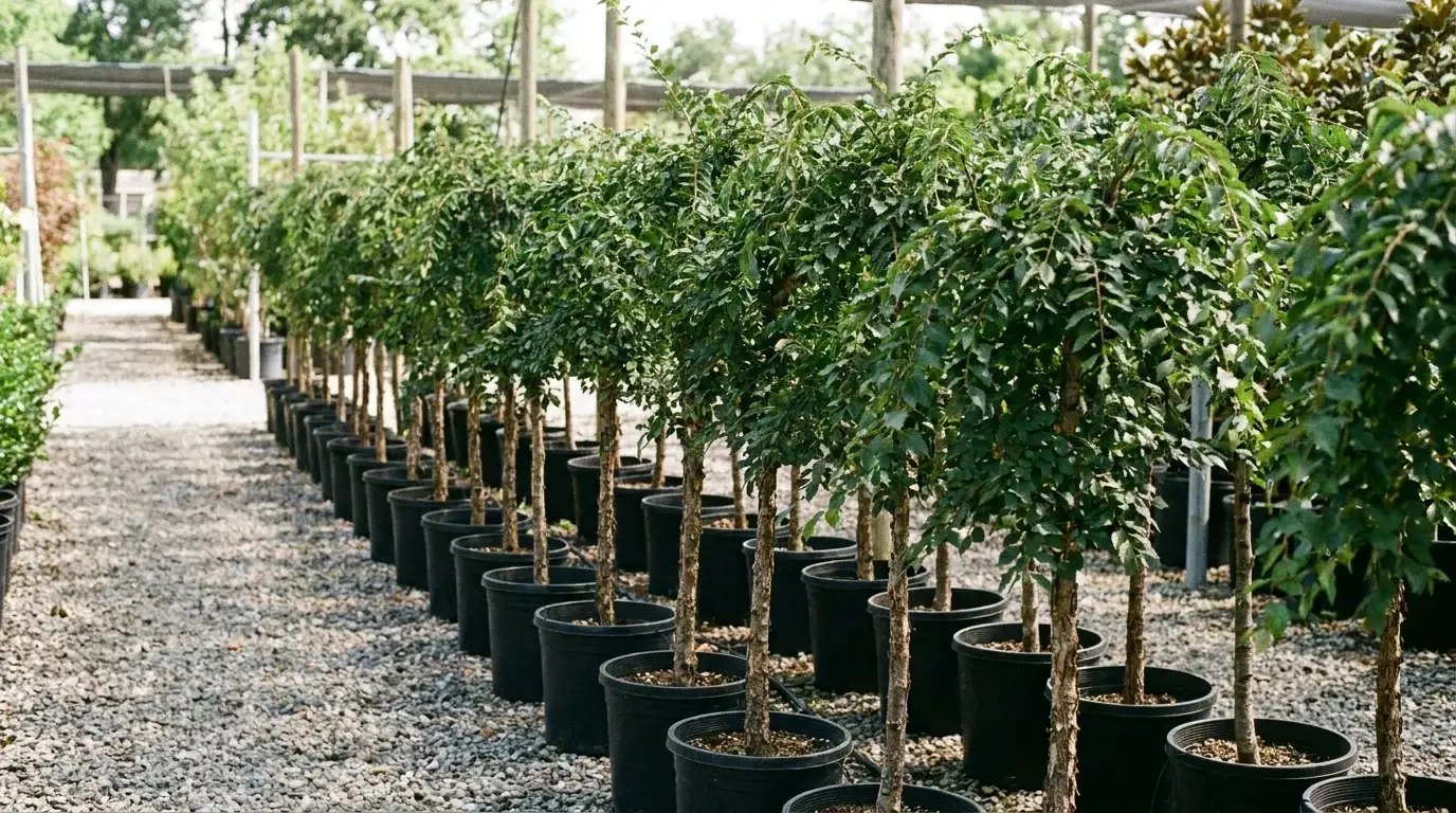 Cedar Elm growing at Alfaro Trees nursery