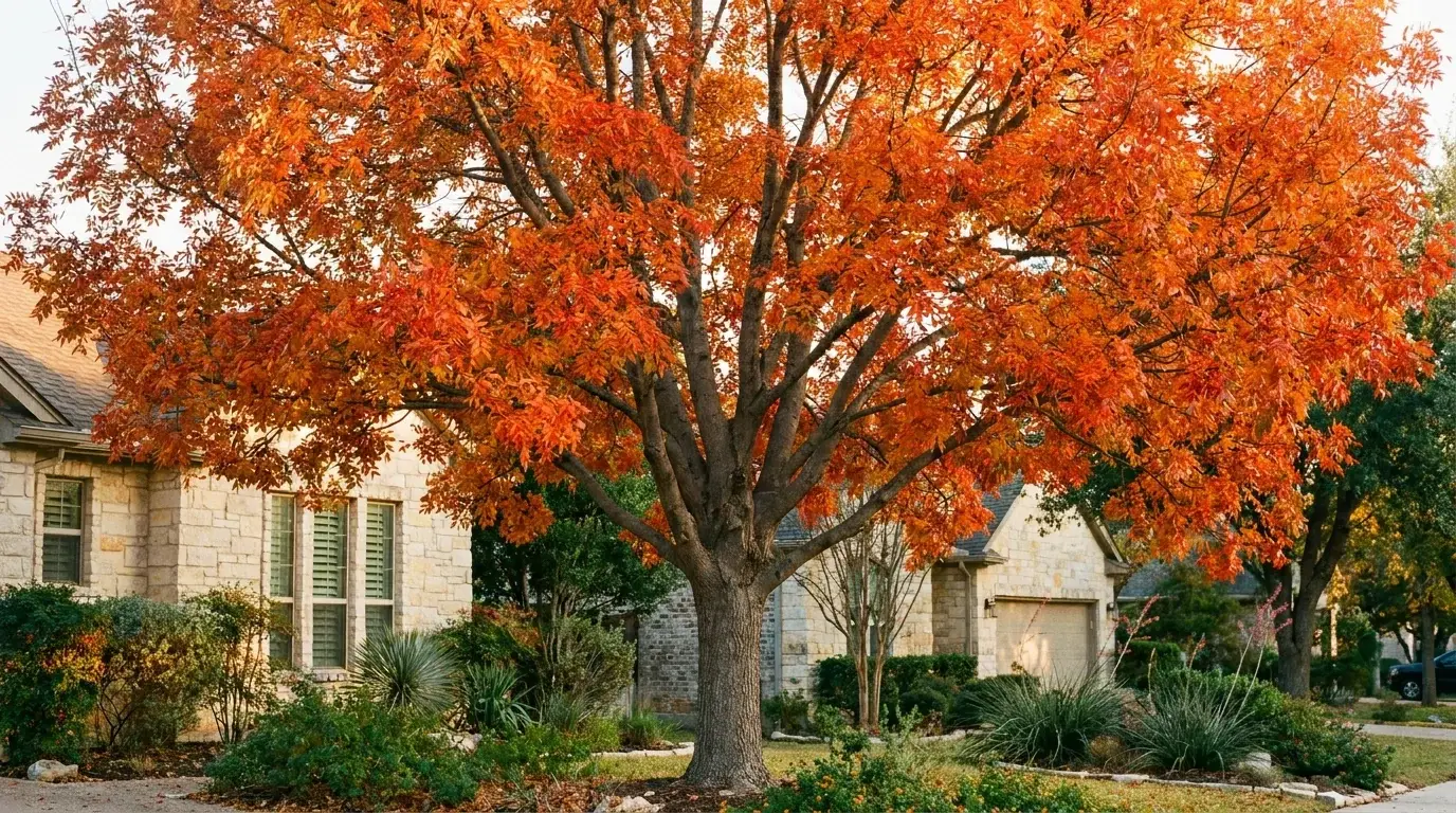 Mature Chinese Pistachio in landscape