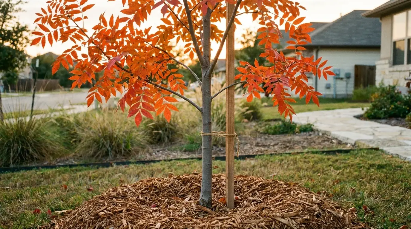 Young Chinese Pistachio recently planted