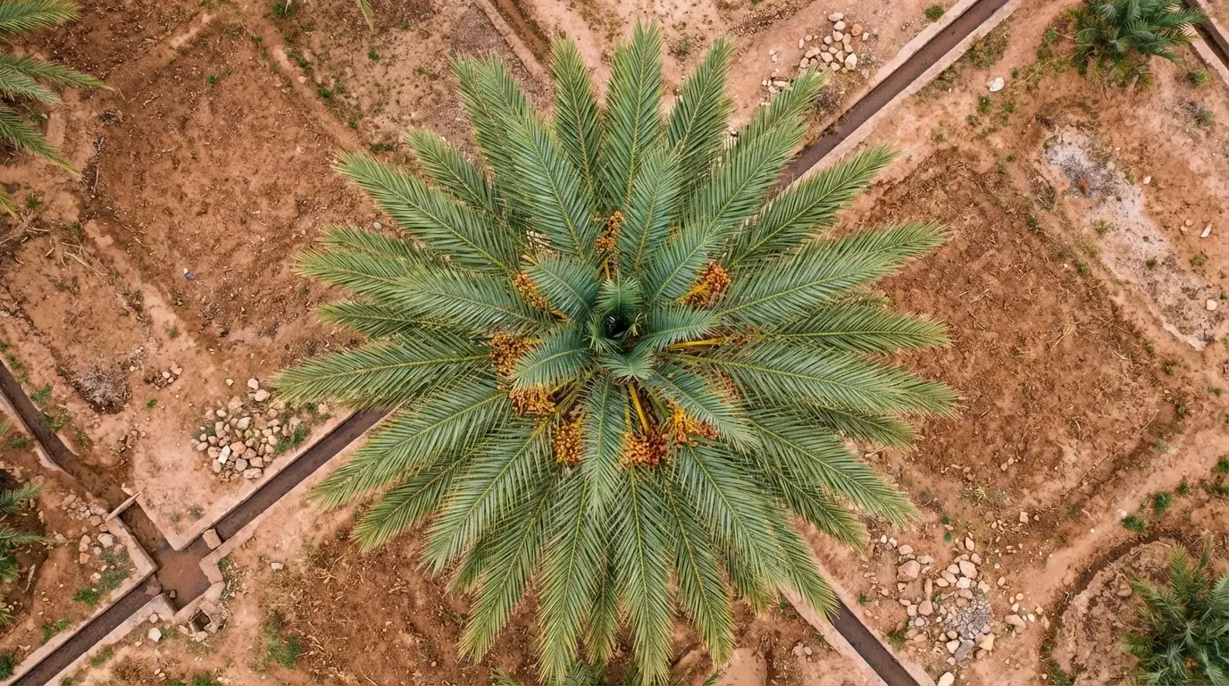 Date Palm canopy from below