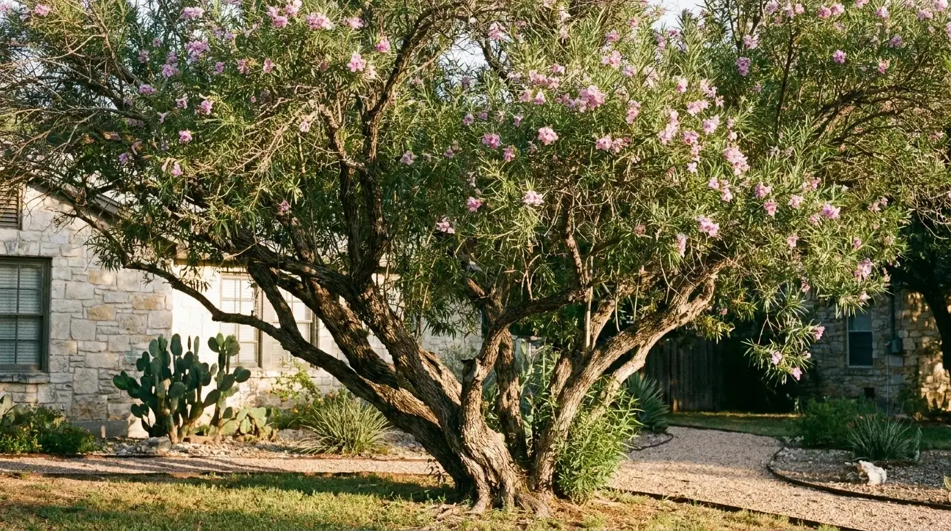 Mature Desert Willow in landscape