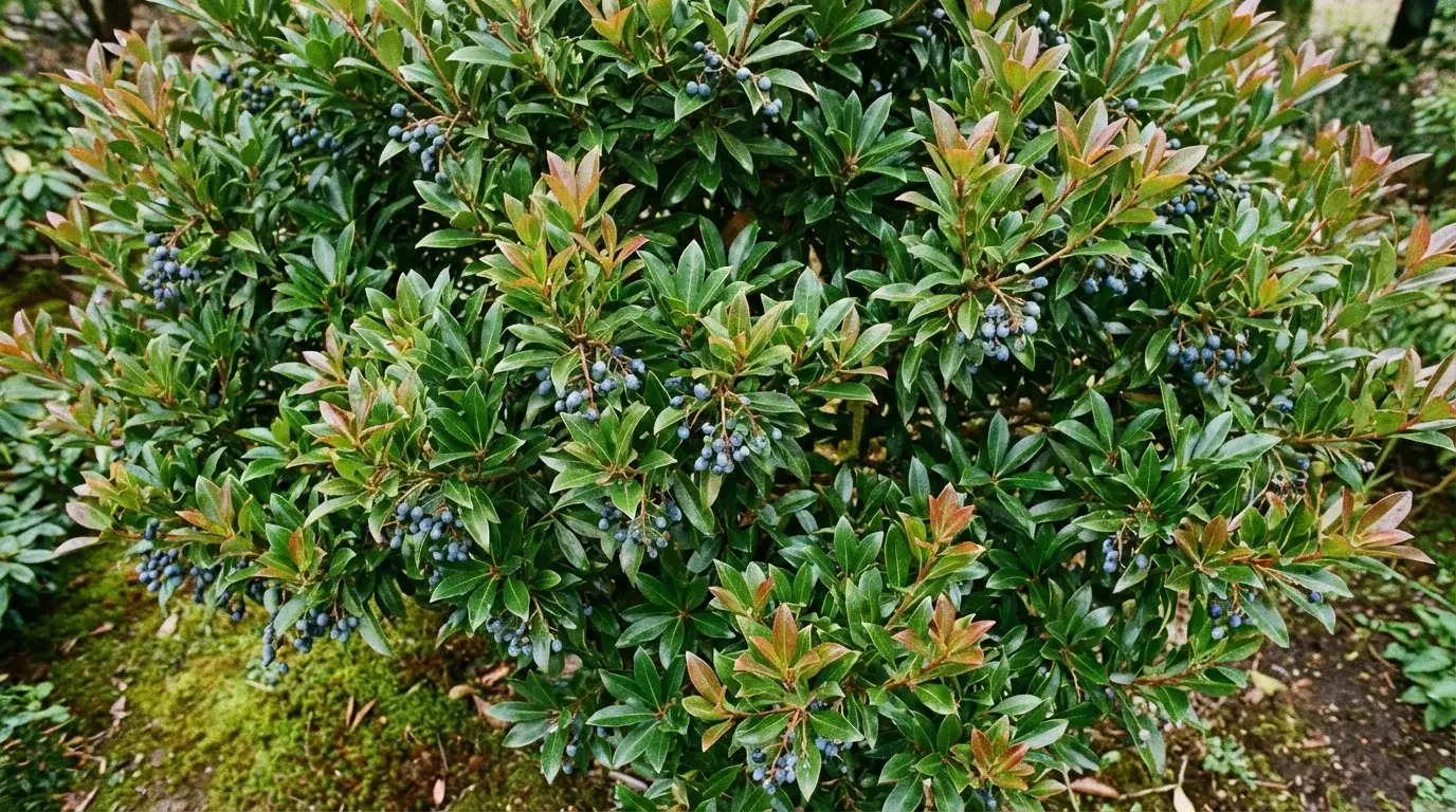 Japanese Blueberry canopy from below
