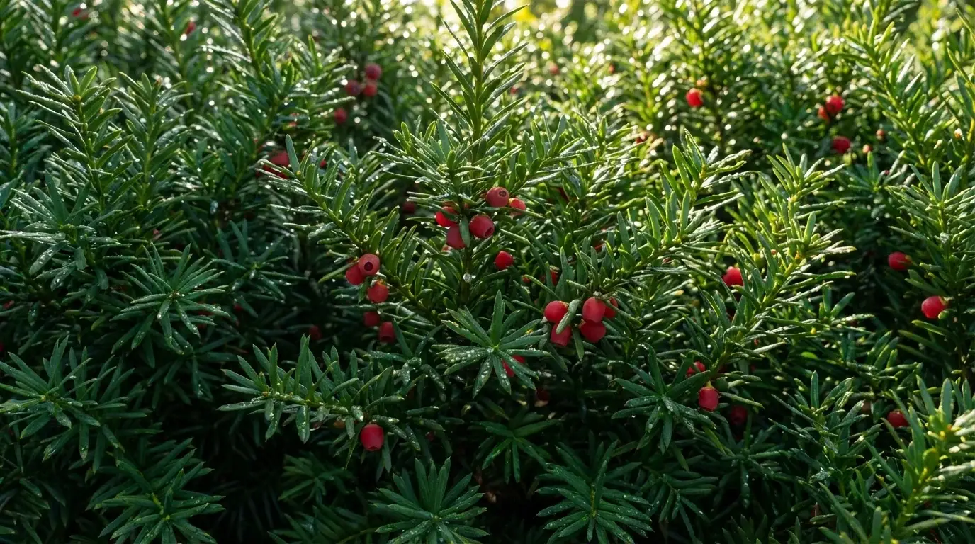 Japanese Yew foliage detail
