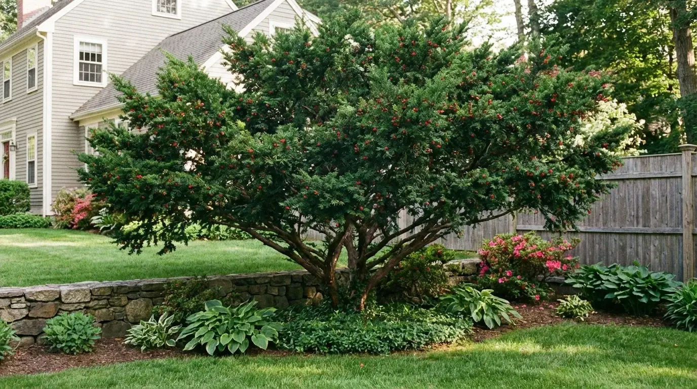 Japanese Yew tree in a San Antonio landscape