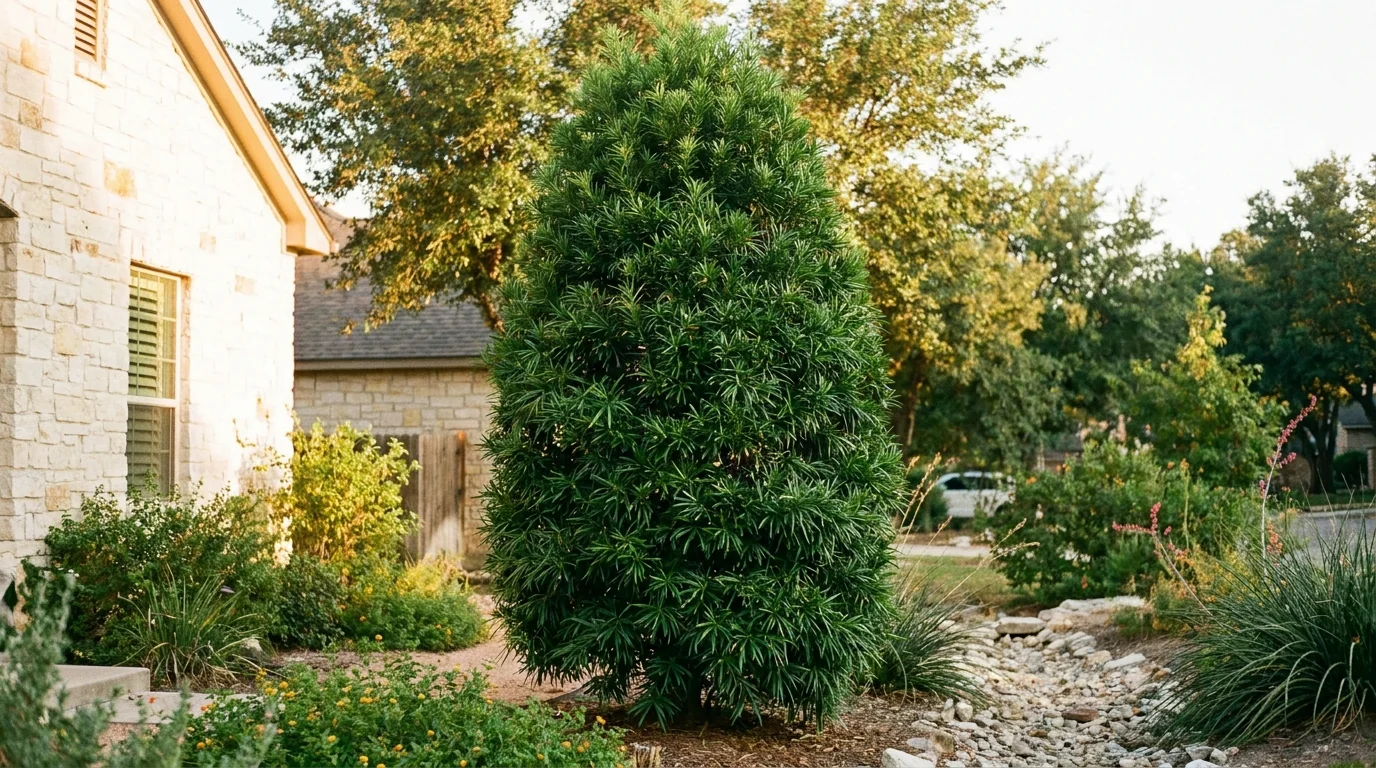 Mature Japanese Yew in landscape
