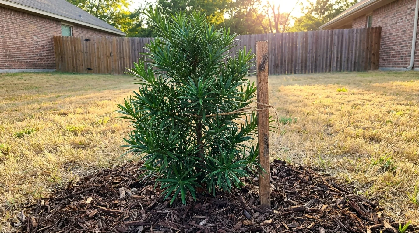 Young Japanese Yew recently planted