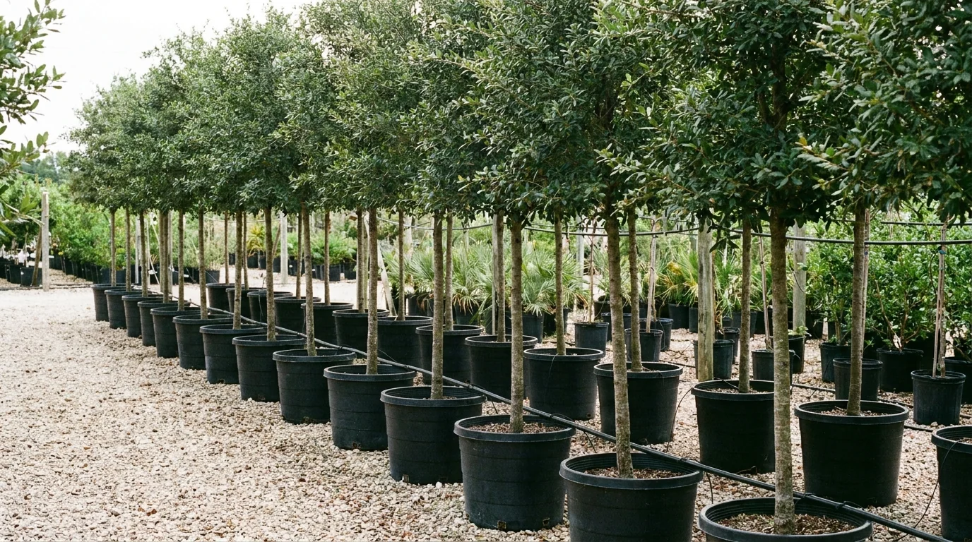 Live Oak growing at Alfaro Trees nursery