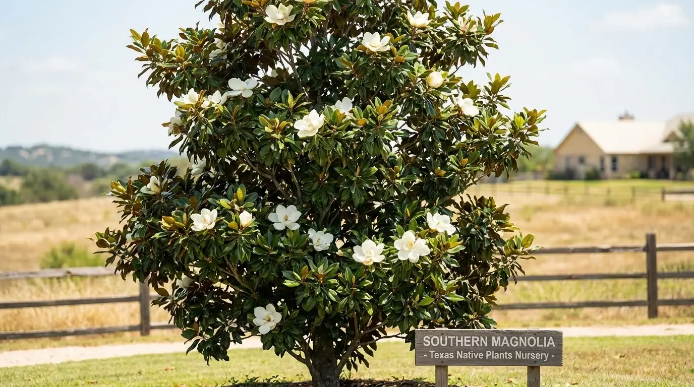 Southern Magnolia tree in a San Antonio landscape