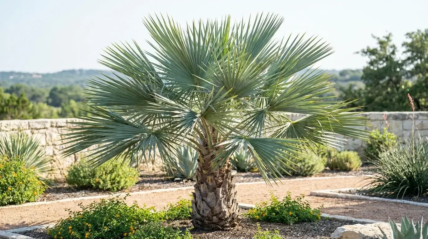 Mediterranean Fan Palm tree in a San Antonio landscape