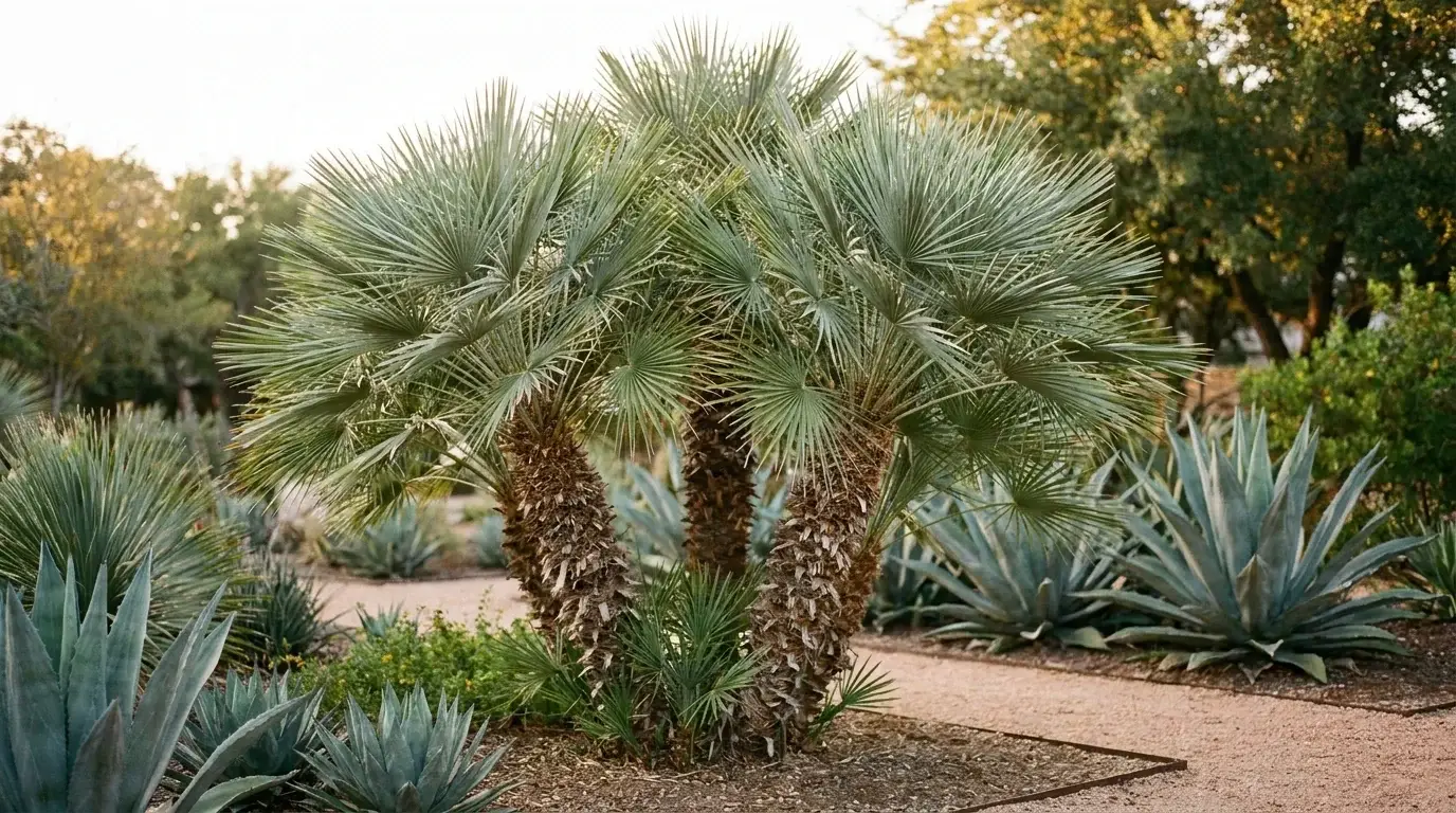 Mature Mediterranean Fan Palm in landscape