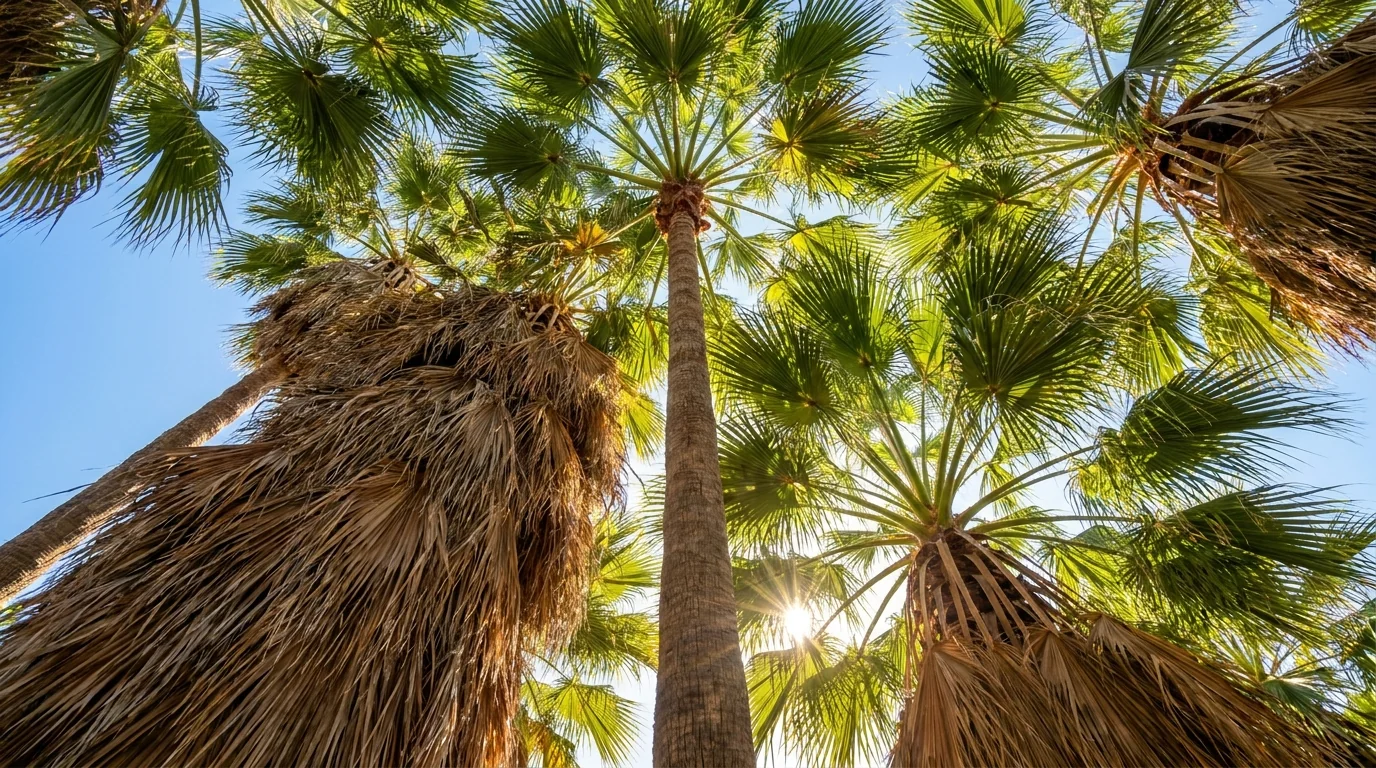Mexican Fan Palm canopy from below