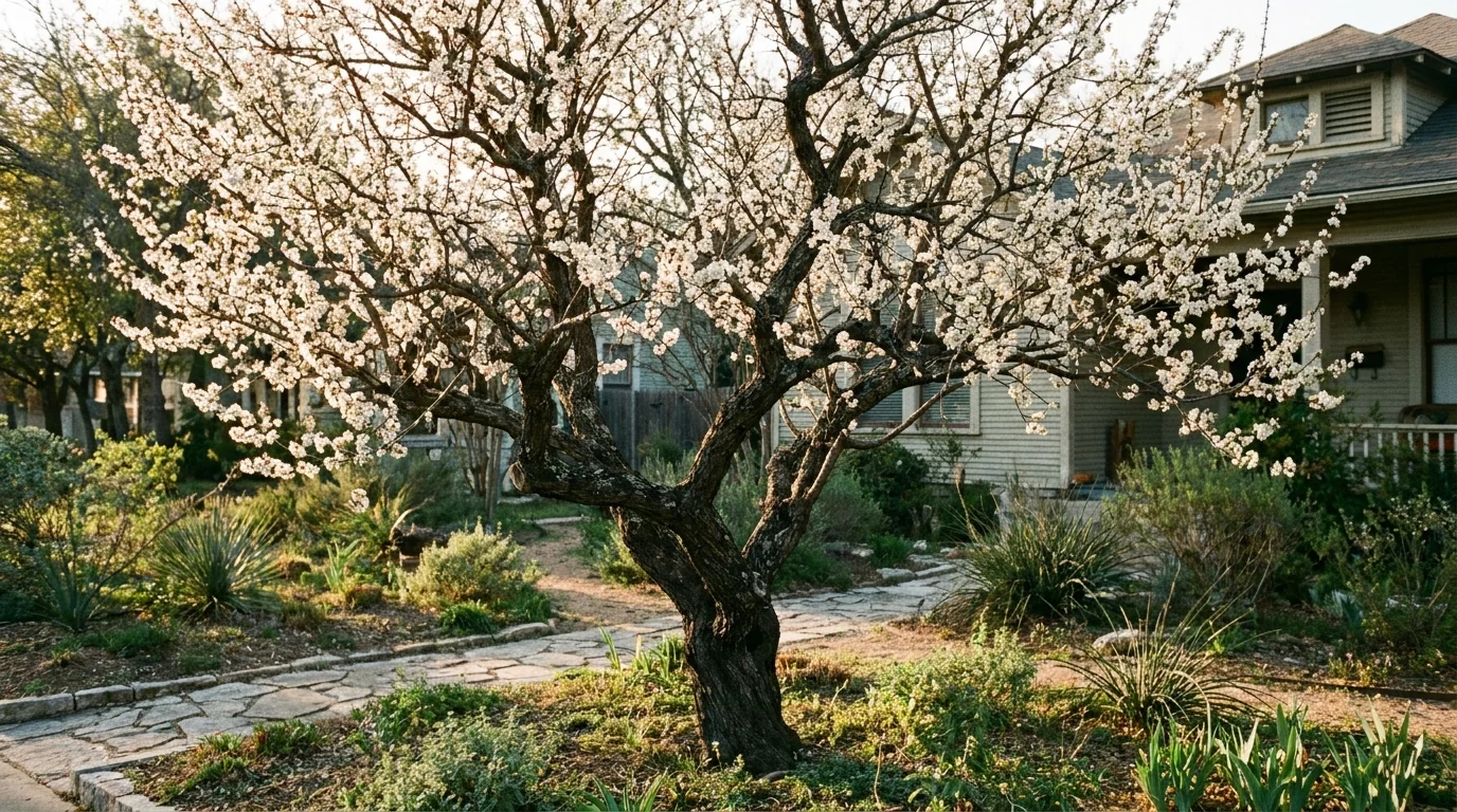 Mature Mexican Plum in landscape