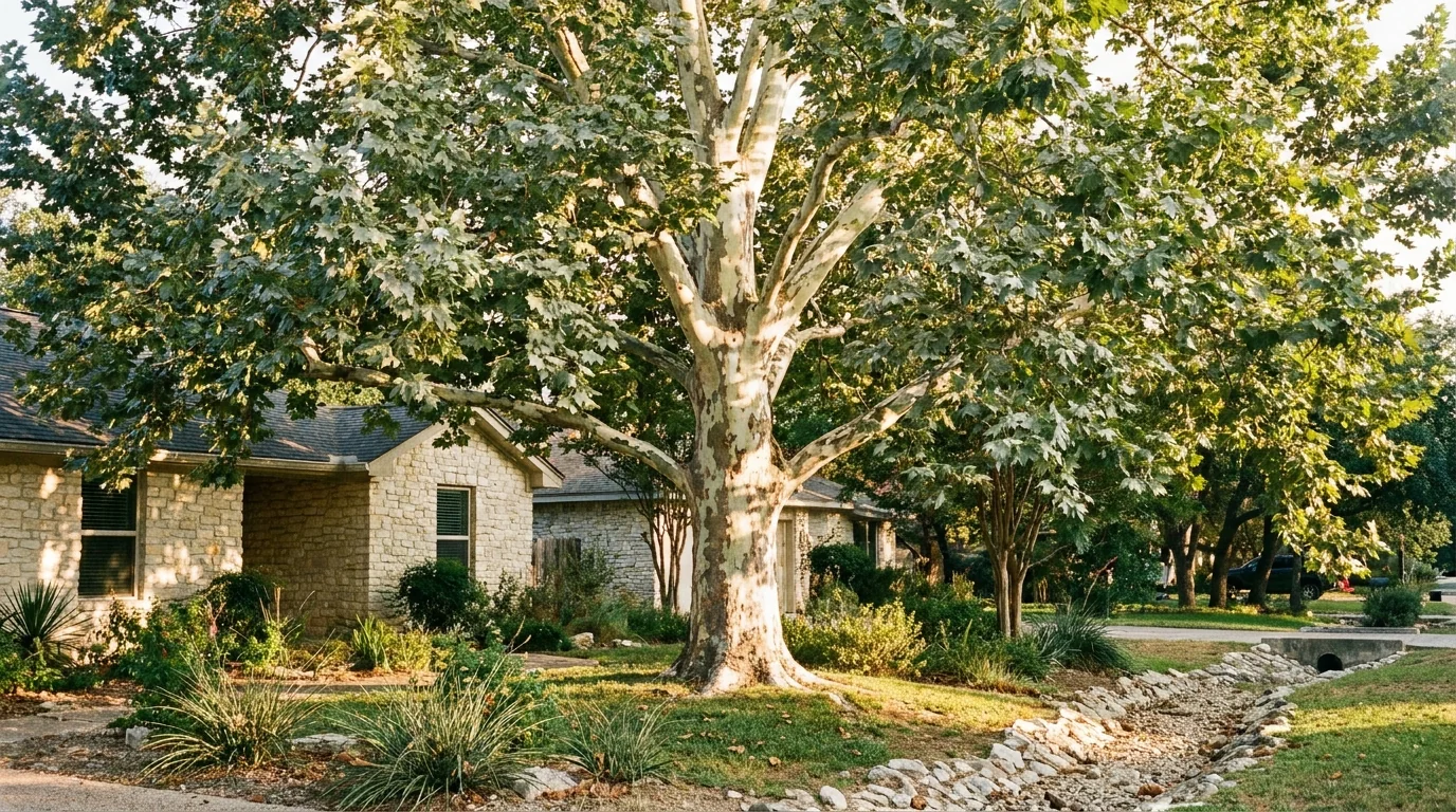 Mature Mexican Sycamore in landscape