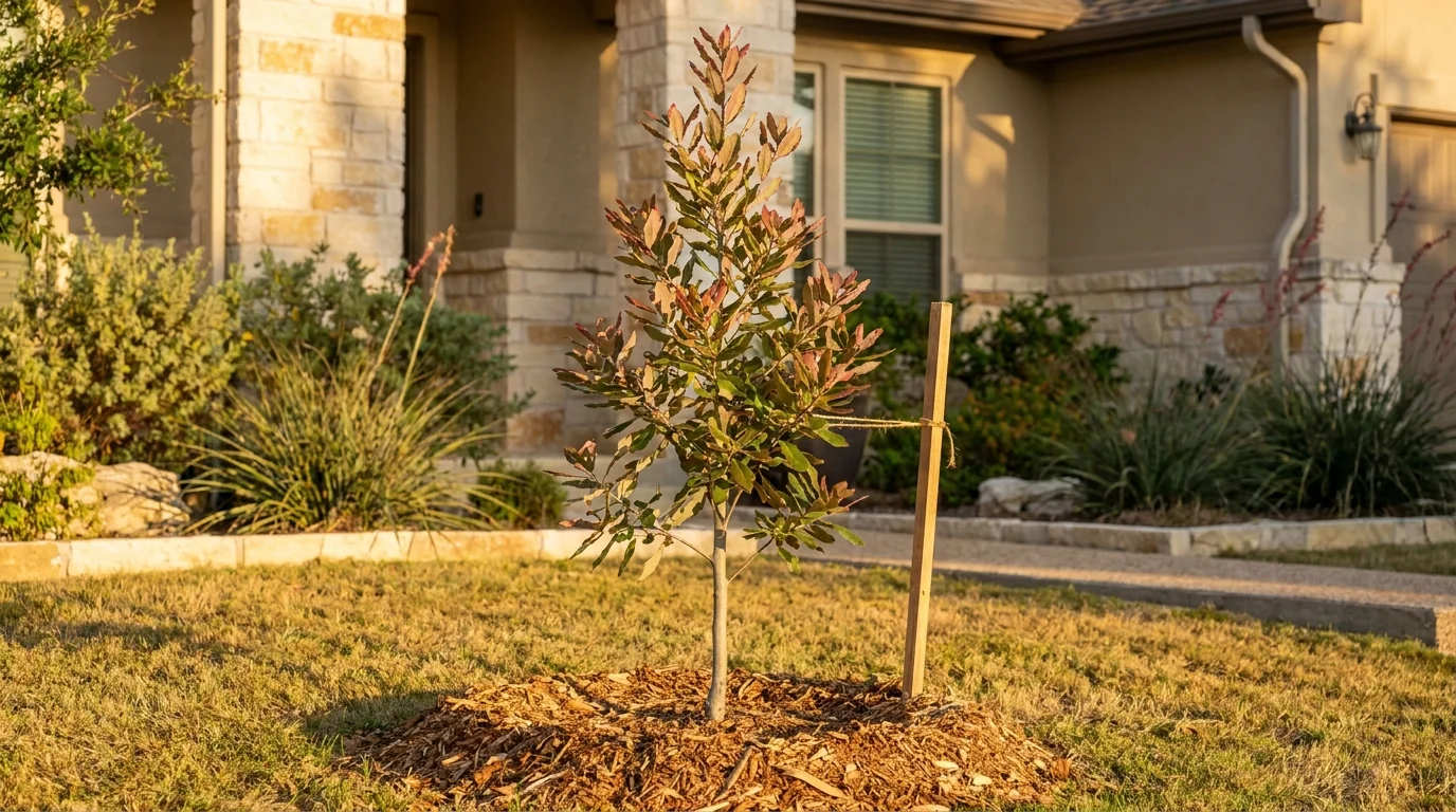 Young Mexican White Oak recently planted