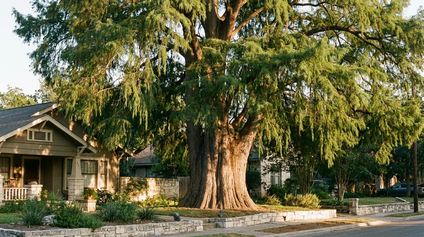 Mature Montezuma Cypress in landscape