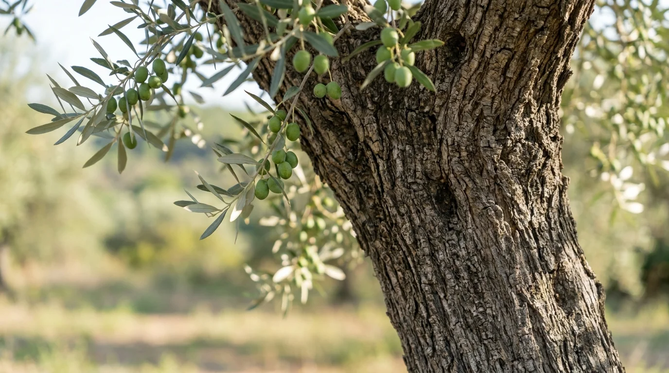 Olive Arbequina bark texture