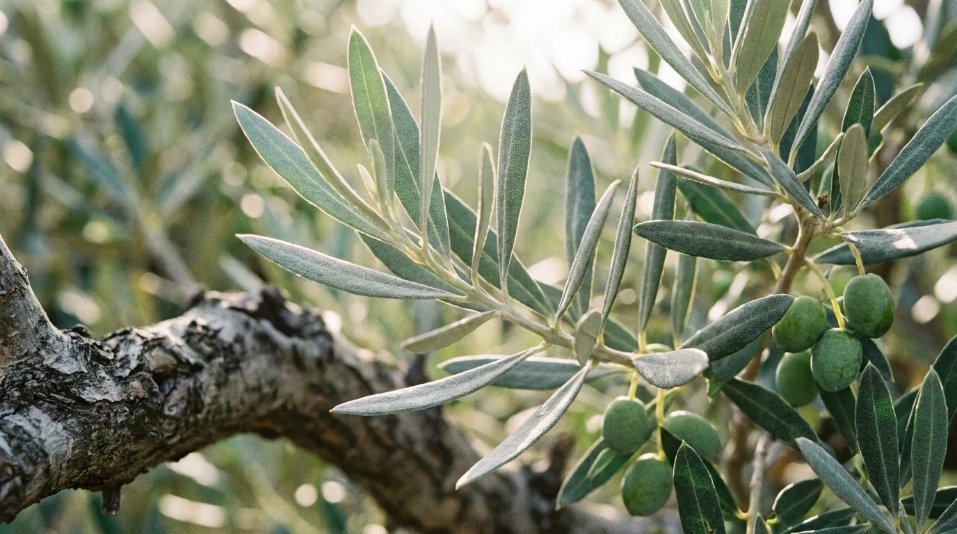 Olive Arbequina foliage detail
