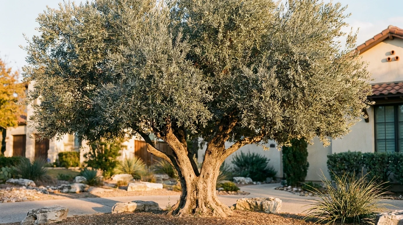 Mature Olive Arbequina in landscape