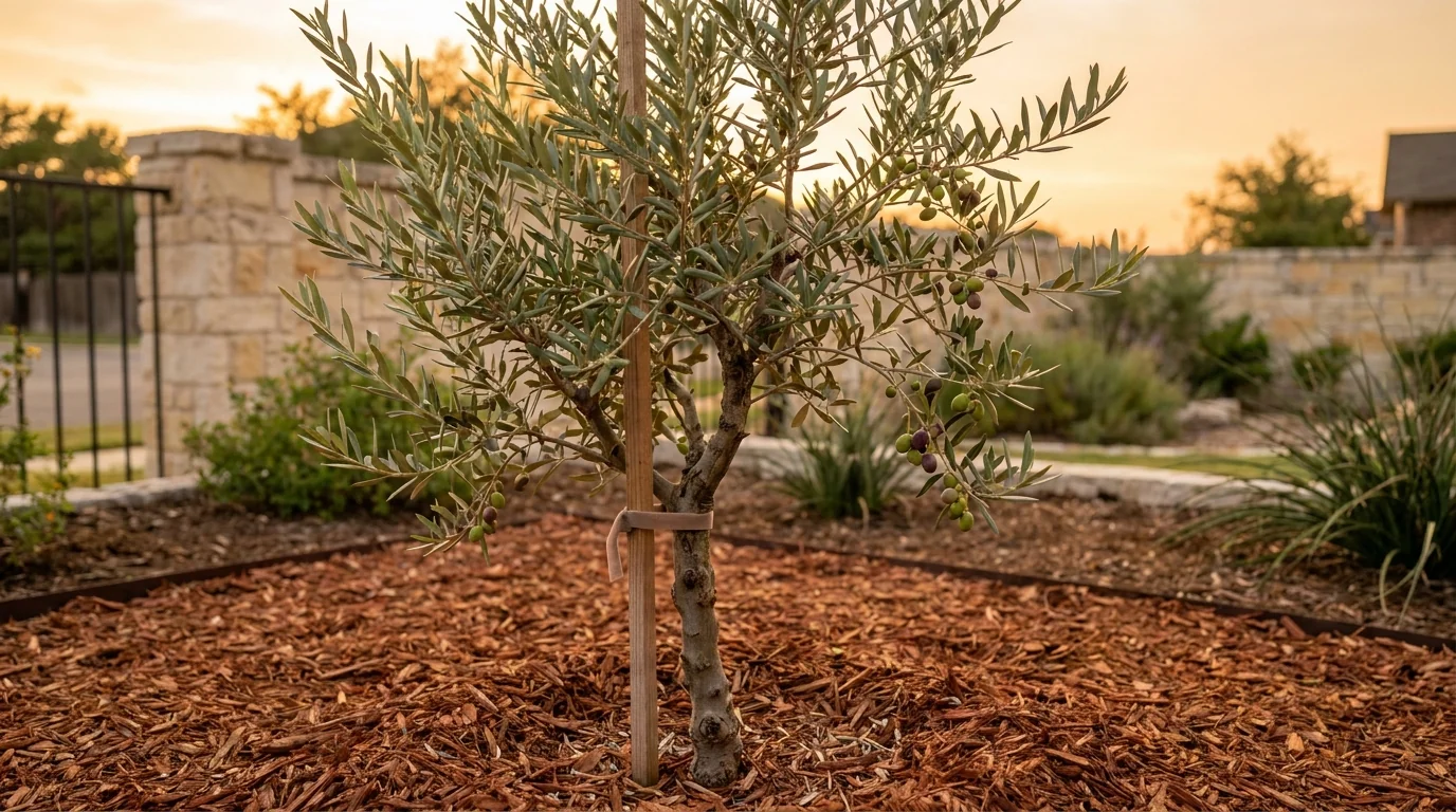 Young Olive Arbequina recently planted