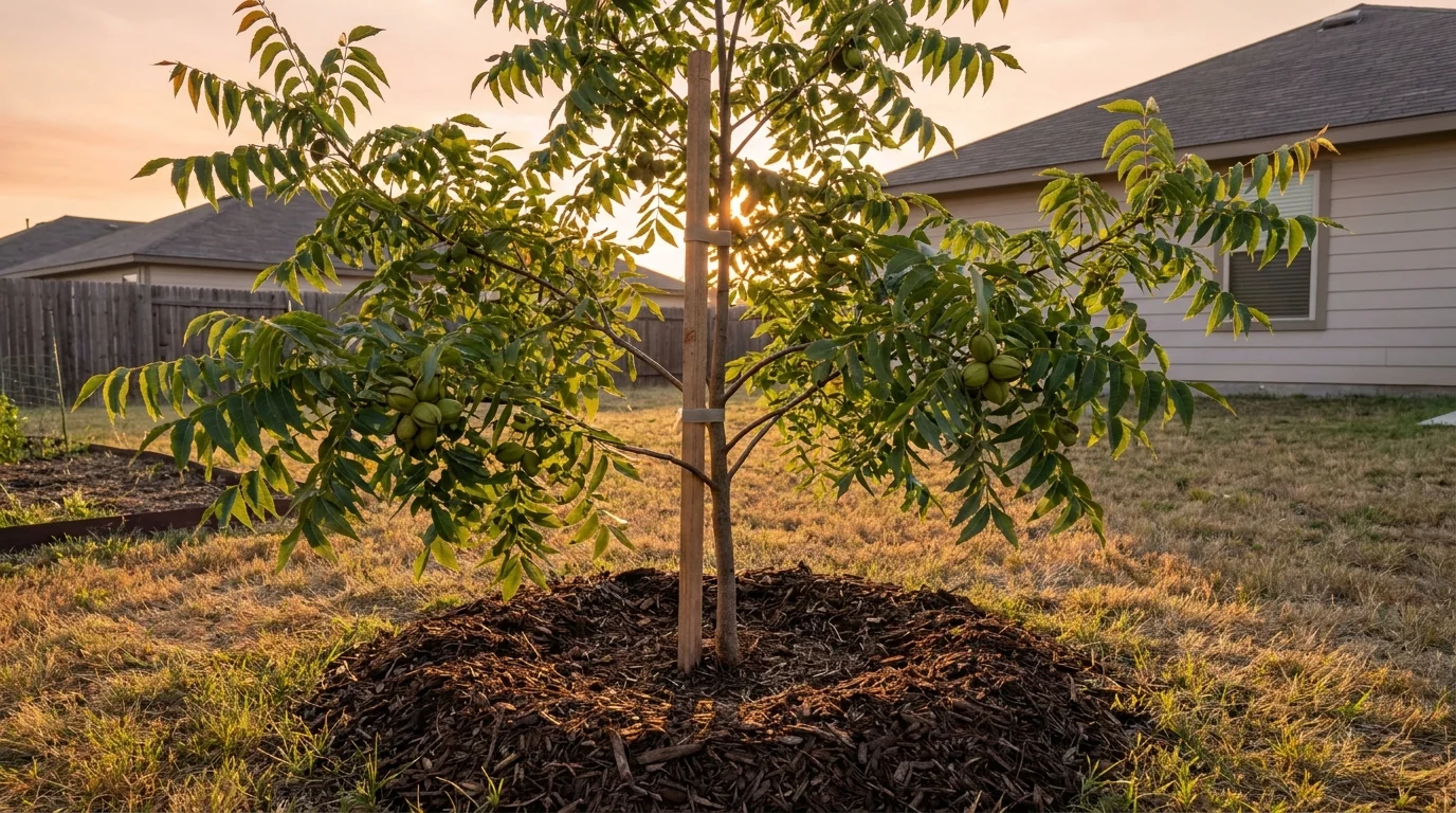 Young Pecan recently planted