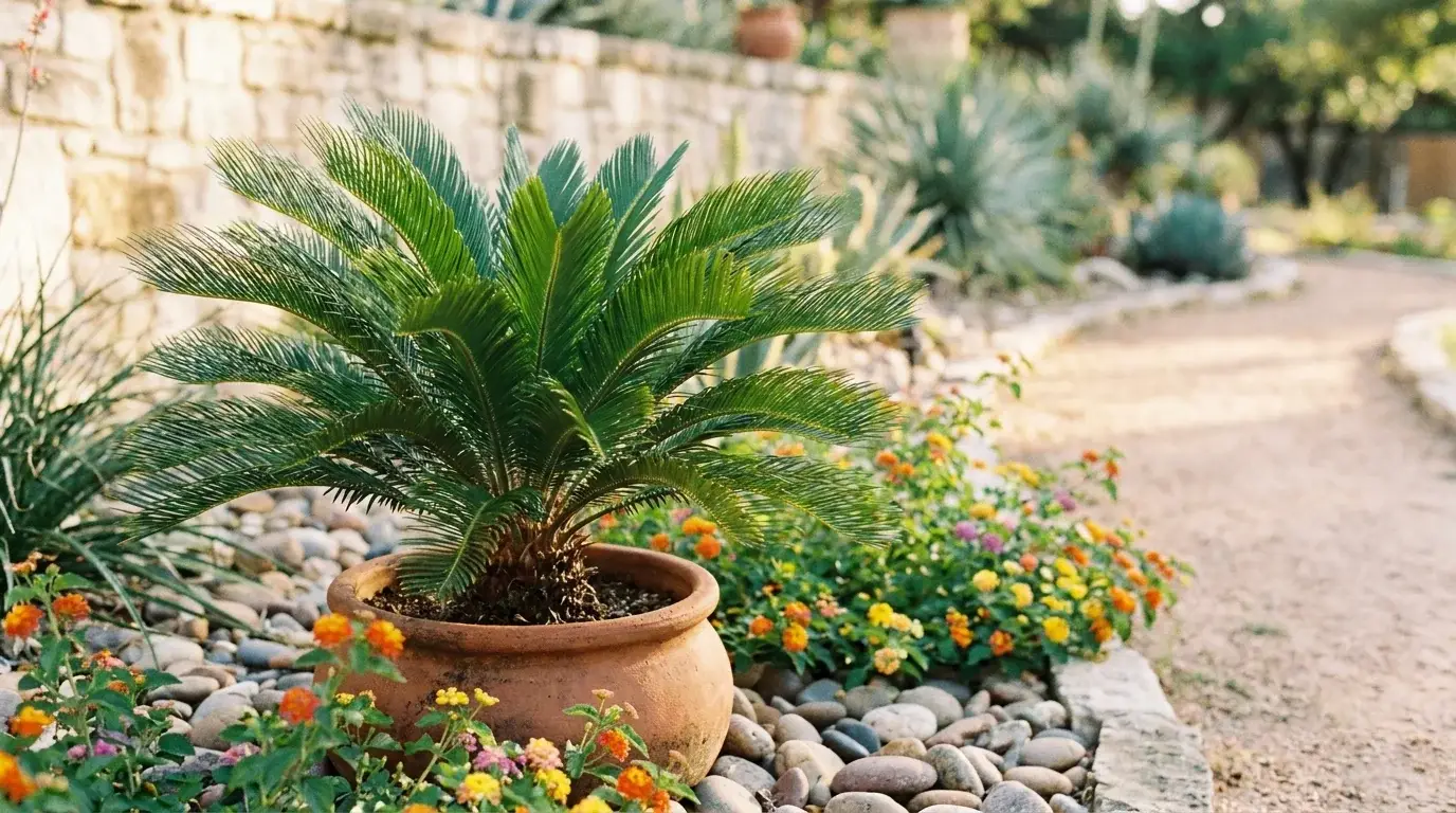 Young Sago Palm recently planted