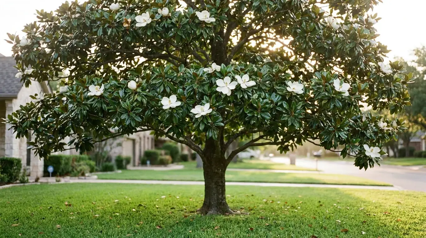 Mature Southern Magnolia in landscape
