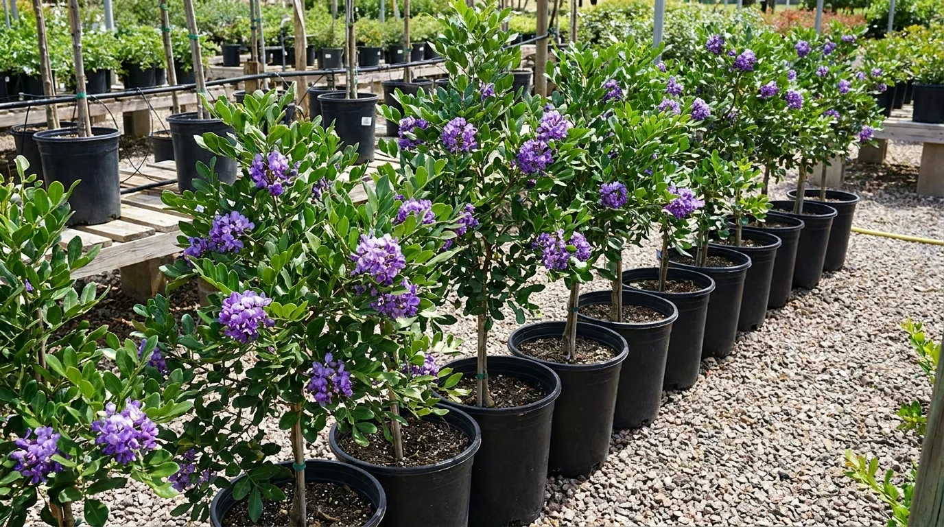 Texas Mountain Laurel growing at Alfaro Trees nursery
