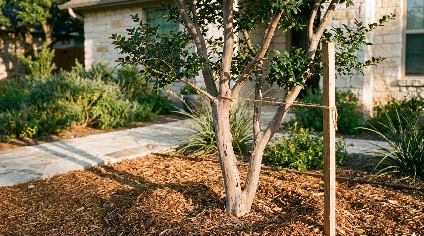 Young Texas Persimmon recently planted