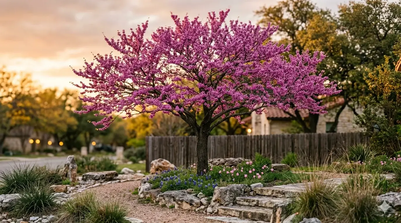 Mature Texas Redbud in landscape