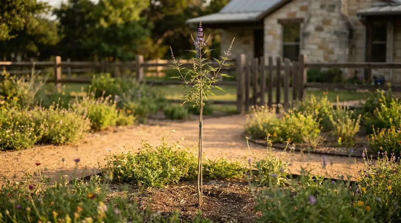Young Vitex recently planted