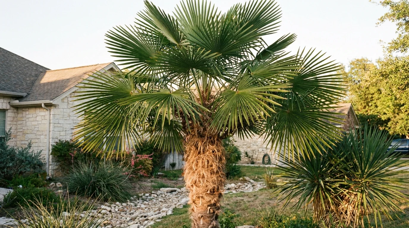 Mature Windmill Palm in landscape