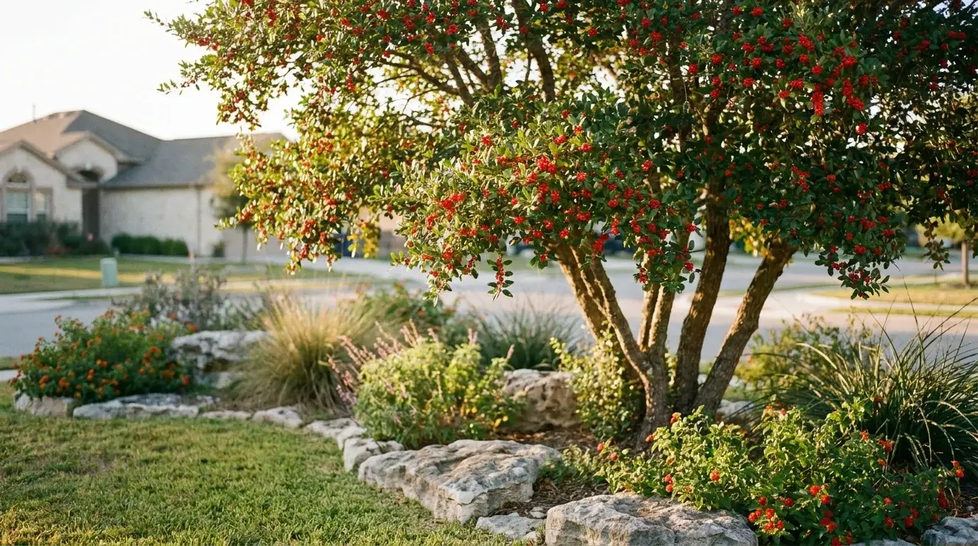 Mature Yaupon Holly in landscape
