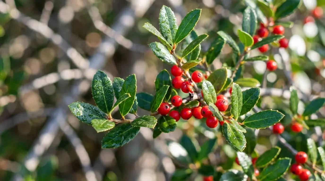 Yaupon Holly foliage detail